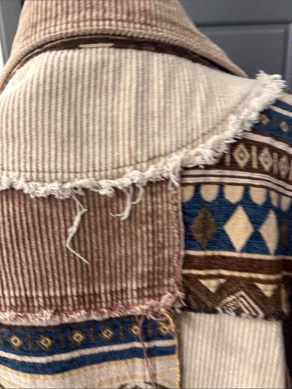 Boho Patchwork Corduroy Jacket - Brown Multi - Picture 8 of 11